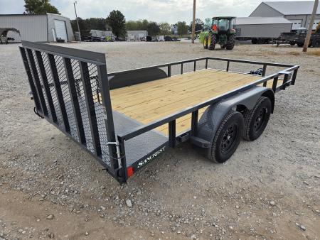 New 2027 Lamar 83X14 TANDEM 7K TUBETOP UTILITY W/2' STEEL DOVE & 3' SPRING GATE