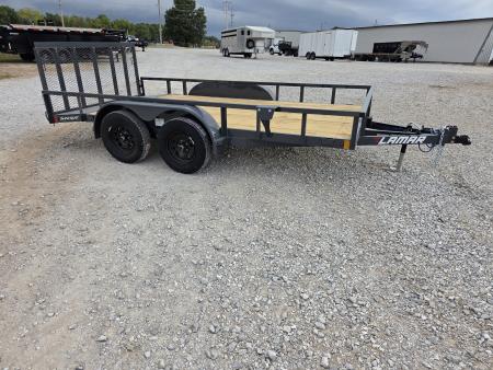 New 2027 Lamar 83X14 TANDEM 7K TUBETOP UTILITY W/2' STEEL DOVE & 3' SPRING GATE