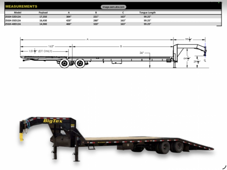 New 2027 Big Tex 25GH 102”X32’ GOOSENECK TRAILER HYDRO DOVE 14 PLY TIRES 2 SPEED 25K JACKS