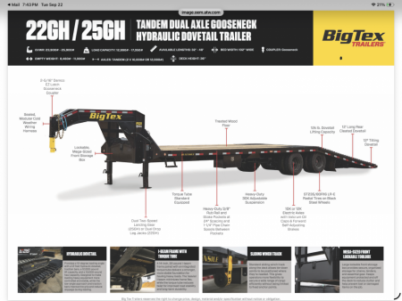New 2027 Big Tex 25GH 102”X32’ GOOSENECK TRAILER HYDRO DOVE 14 PLY TIRES 2 SPEED 25K JACKS