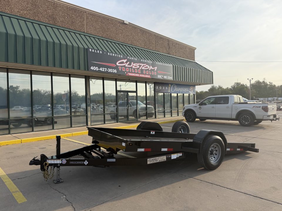 New #038766 2027 DIAMOND T SLT 14 X 79 SINGLE AXLE 7K SCISSOR LIFT TILT TRAILER W/ SPARE
