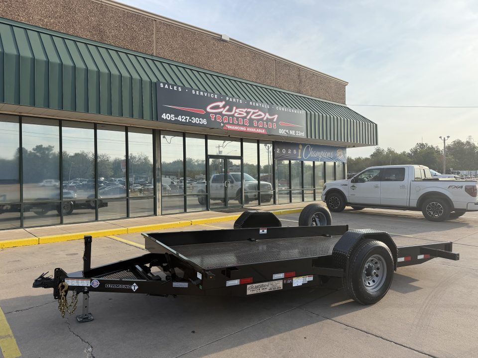 New #038766 2027 DIAMOND T SLT 14 X 79 SINGLE AXLE 7K SCISSOR LIFT TILT TRAILER W/ SPARE