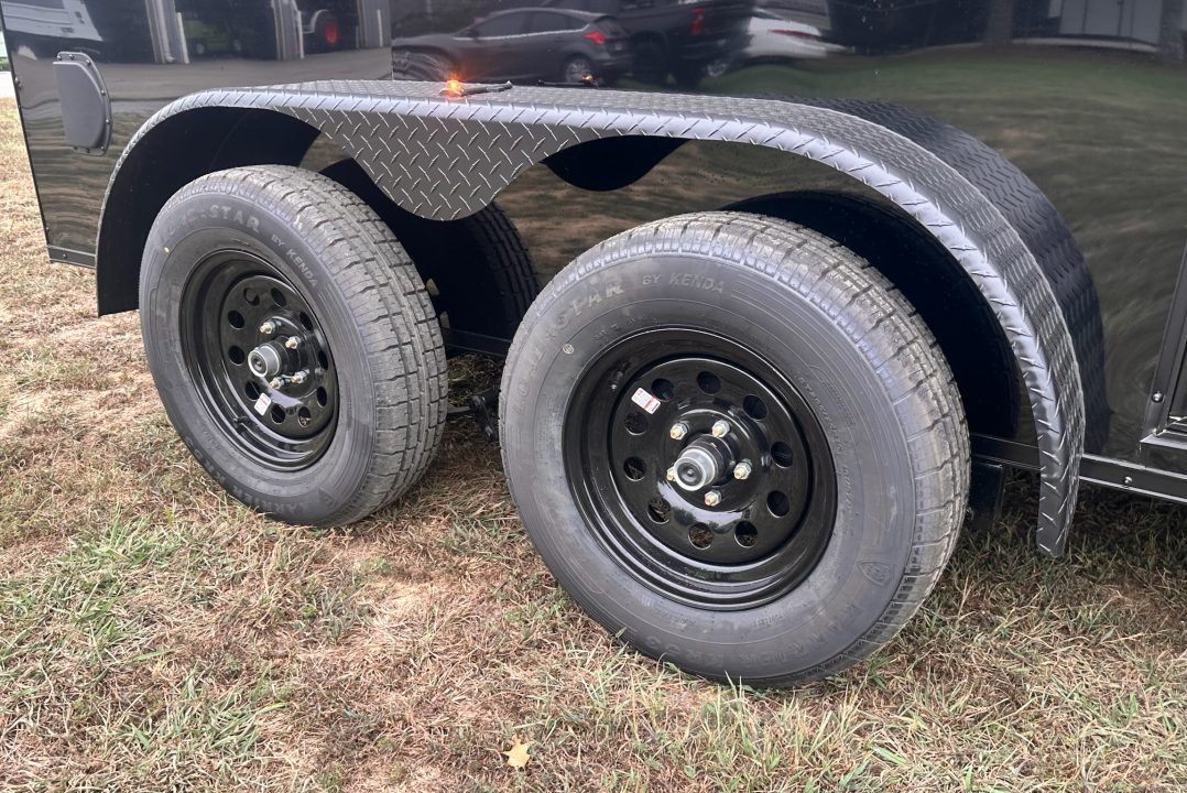 New 2027 7X12 Enclosed Trailer-3500LB Tandem Axle-7'ft Interior-Black Poly-Blackout