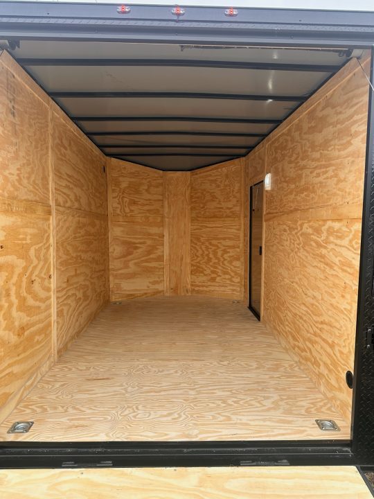 New 2027 7X12 Enclosed Trailer-3500LB Tandem Axle-7'ft Interior-Black Poly-Blackout