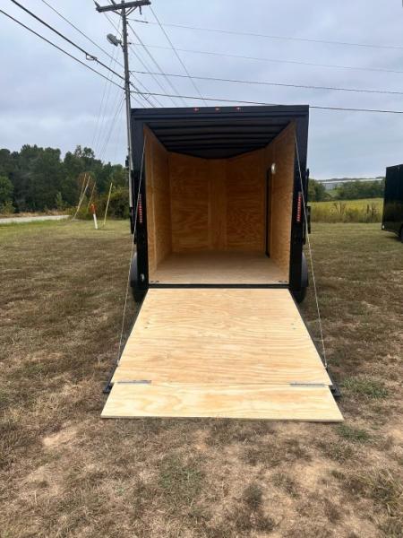 New 2027 7X12 Enclosed Trailer-3500LB Tandem Axle-7'ft Interior-Black Poly-Blackout