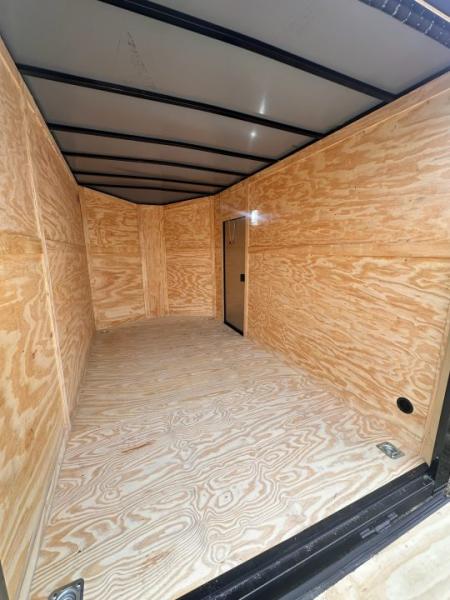 New 2027 7X12 Enclosed Trailer-3500LB Tandem Axle-7'ft Interior-Black Poly-Blackout