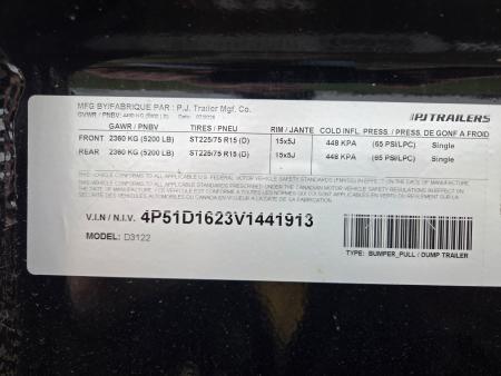 New 2027 PJ Trailers D3122 Dump Trailer