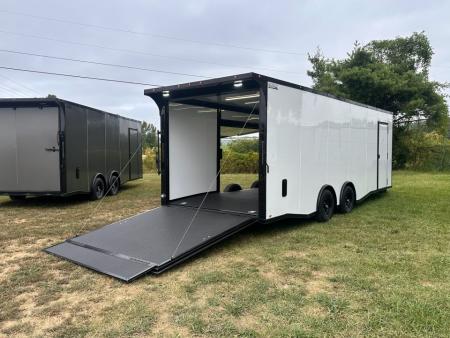 New 2027 8.5x24 Race Trailer - Finished Interior- 5200LB Torsion - Full Escape Door-Removable Fender