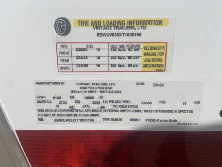 New Vintage Trailers 8X53 Racing Trailer with Center Bath