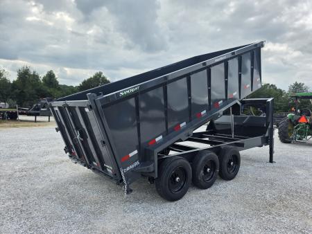 New 2027 Lamar 83X16 TRIPLE 21K TELESCOPIC GOOSENECK DUMP W/48" SIDES & 17.5"/16PLY
