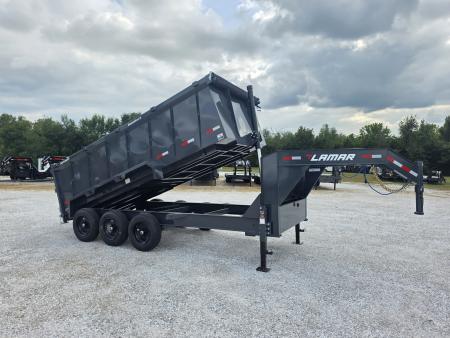 New 2027 Lamar 83X16 TRIPLE 21K TELESCOPIC GOOSENECK DUMP W/48  SIDES & 17.5 /16PLY