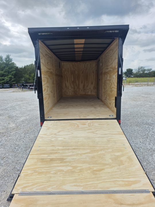 New 2027 Rock Solid Cargo W/ RAMP DOOR/ .08 SEMI SCREWLESS/ BLACKOUT PKG/ 7X16 7' Tall / REAR SPOILER/