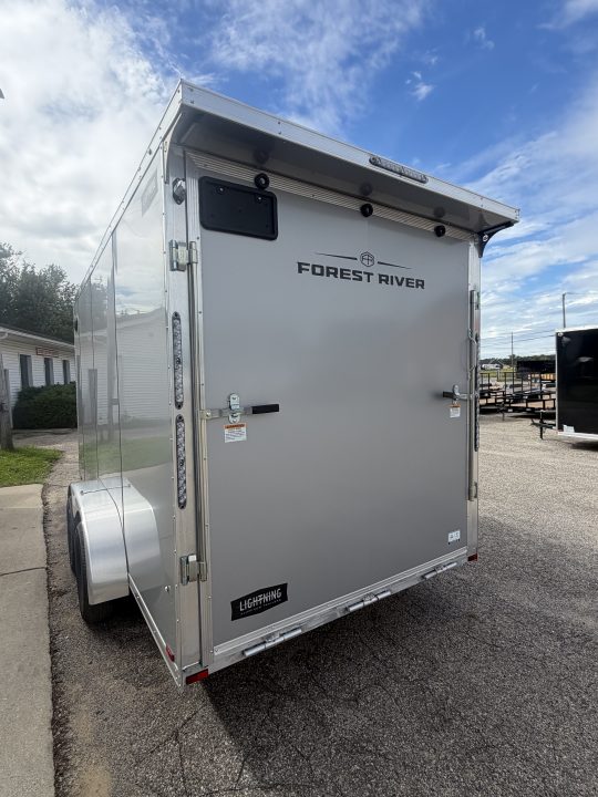 New 2027 7 X 19 Lightning 2 Place Enclosed Snowmobile Trailer Tandem Axle with 7ft Interior