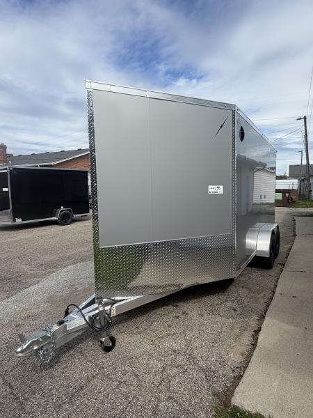 New 2027 7 X 19 Lightning 2 Place Enclosed Snowmobile Trailer Tandem Axle with 7ft Interior