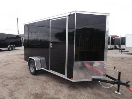 New 2027 Covered Wagon Trailers 6x12 Cargo / Enclosed Trailer / Extra Wide Ramp / 36  RV Side Door / 6'6  Interior / Bed Lined Tongue and Frame / (4) D-Rings / .080 Black Poly Core