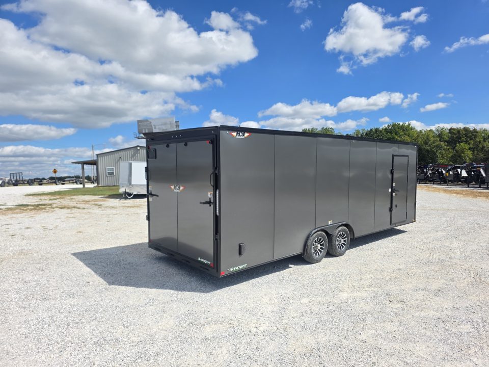 New 2027 H&H 8.5 X 24 TANDEM CARGO W/ RAMP DOOR/ .080/ BLACKOUT PKG