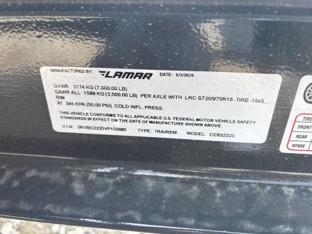 New #159885 2027 LAMAR CE 22 X 83 TANDEM AXLE 7K WOOD FLOOR CAR HAULER
