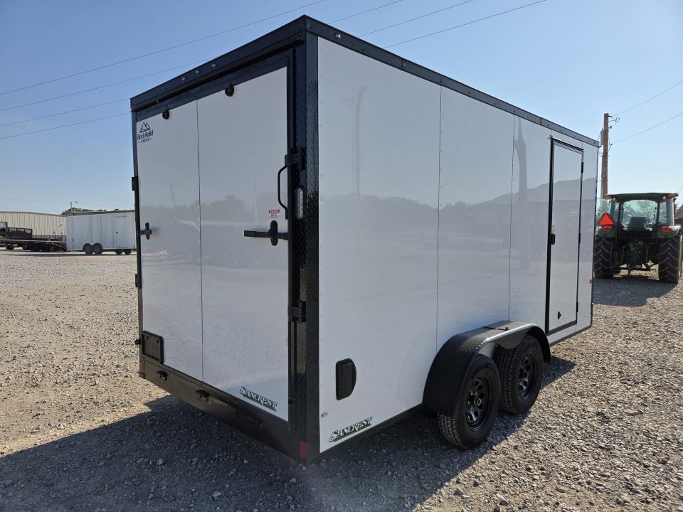 New 2027 Rock Solid 7X16 TANDEM 7K CARGO W/BLACKOUT TRIM .080 EXTERIOR 7' HEIGHT & RAMP DOOR