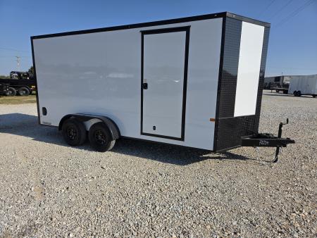 New 2027 Rock Solid 7X16 TANDEM 7K CARGO W/BLACKOUT TRIM .080 EXTERIOR 7' HEIGHT & RAMP DOOR