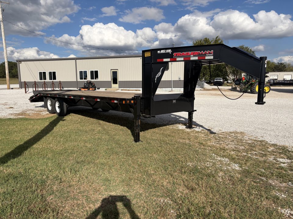 Used 2022 Trailerman GOOSENECK FLATBED Flatbed Trailer 102X25 3 RAMP