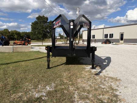 Used 2022 Trailerman GOOSENECK FLATBED Flatbed Trailer 102X25 3 RAMP