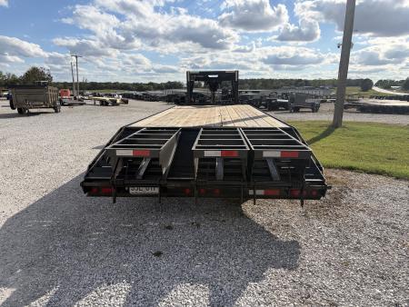 Used 2022 Trailerman GOOSENECK FLATBED Flatbed Trailer 102X25 3 RAMP
