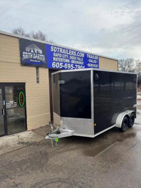 New 2027 ALCOM 7x14 All Aluminum Extra Height Cargo / Enclosed Trailer
