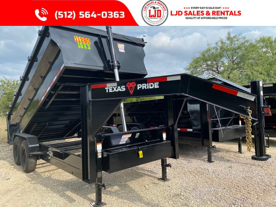 New 2027 Texas Pride - 16'x3' - Tarp - 16K GVWR - Spreader - Ramps - Dump Trailer