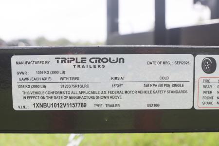 New 2027 5X10 Triple Crown Utility Trailer