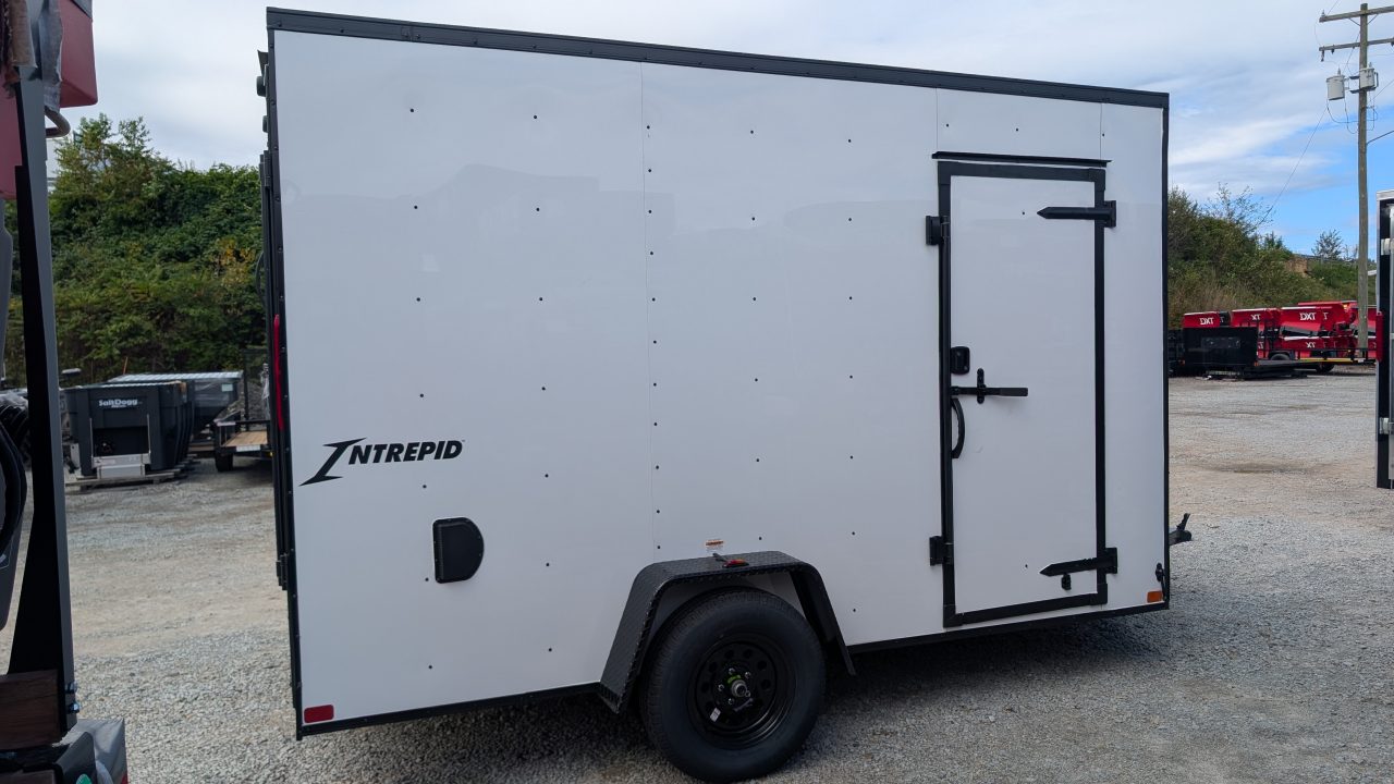 New 2027 Homesteader 7x12 Intrepid V-Nose Cargo Trailer w/ Ramp Door & BRAKES (84" INSIDE)