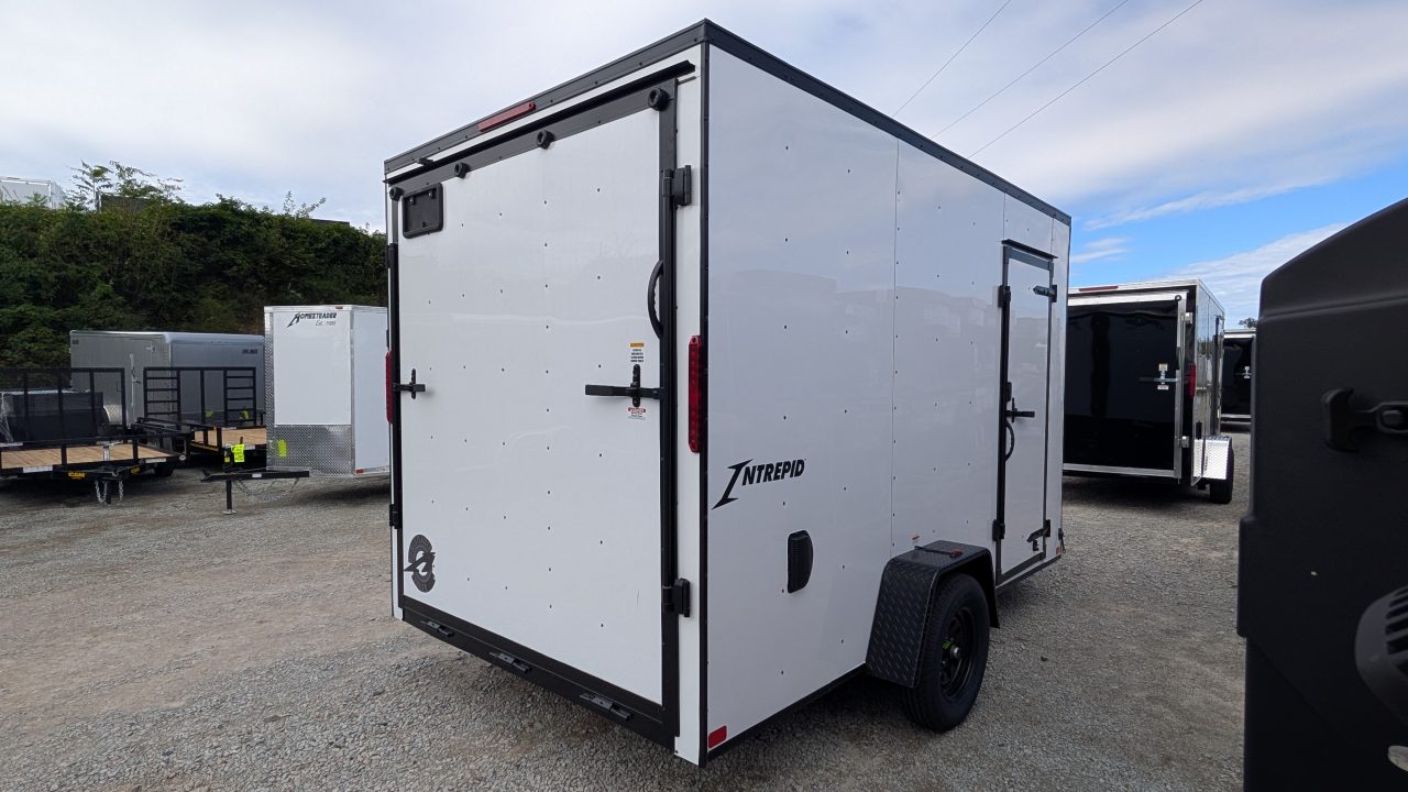 New 2027 Homesteader 7x12 Intrepid V-Nose Cargo Trailer w/ Ramp Door & BRAKES (84" INSIDE)