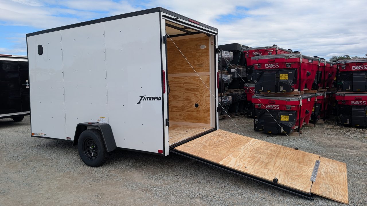 New 2027 Homesteader 7x12 Intrepid V-Nose Cargo Trailer w/ Ramp Door & BRAKES (84" INSIDE)