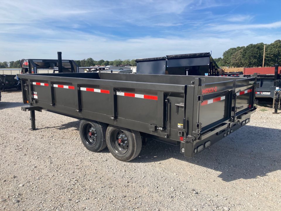 New 2027 MAXX-D 96X16 TANDEM 17.5K GN DECKOVER DUMP W/ 24" FOLD DOWN SIDES, SLIDE IN RAMPS & WIRELESS REMOTE Dump Trailer