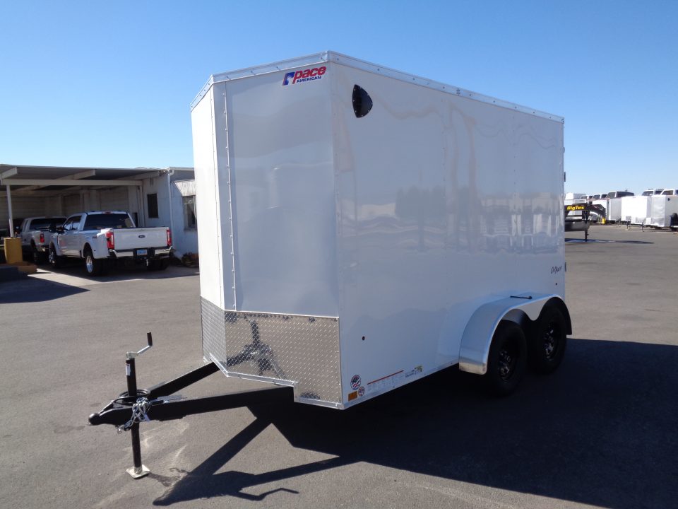 New 2027 Pace American - Out Back DLX - 6x12 V-Nose Tandem Axle 7k Cargo Trailer w/ Rear Ramp Door