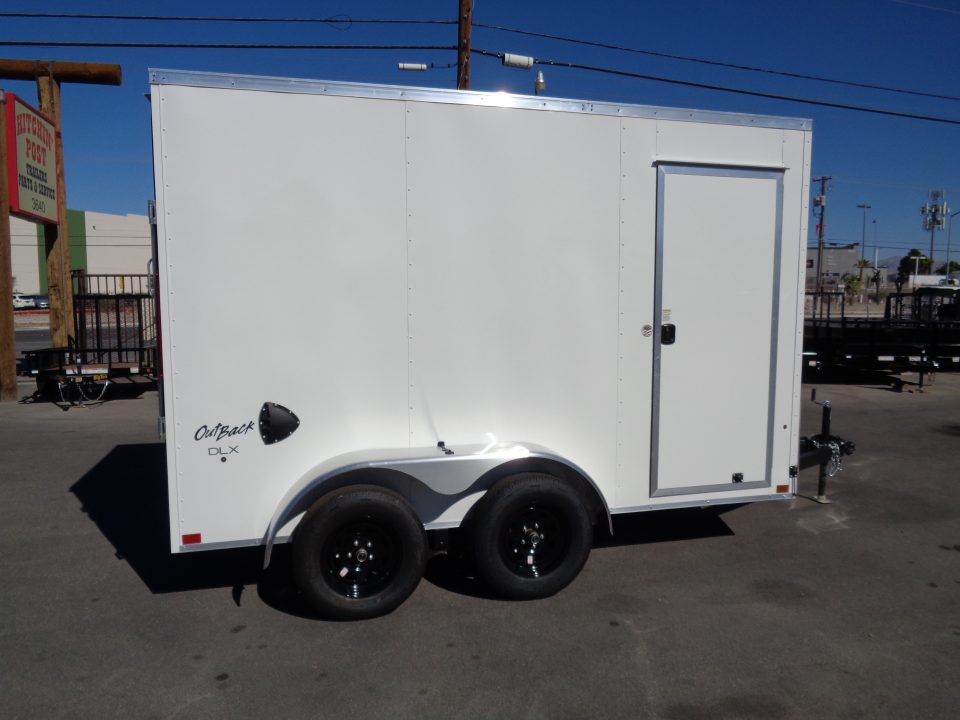 New 2027 Pace American - Out Back DLX - 6x12 V-Nose Tandem Axle 7k Cargo Trailer w/ Rear Ramp Door