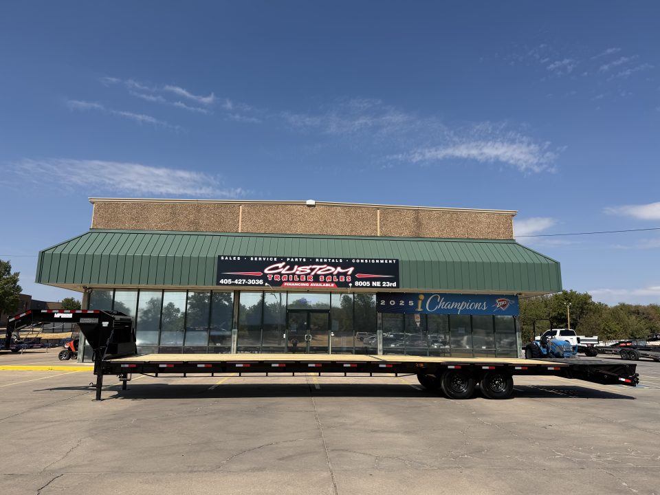 New #144780 2026 MP CUSTOMS 40 X 102 TANDEM AXLE 14K FLATBED GOOSENECK W/ MAXX RAMPS