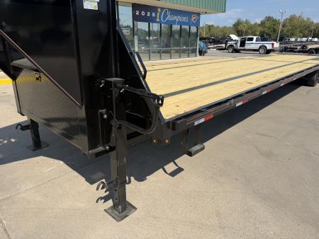 New #144780 2026 MP CUSTOMS 40 X 102 TANDEM AXLE 14K FLATBED GOOSENECK W/ MAXX RAMPS