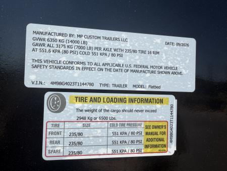 New #144780 2026 MP CUSTOMS 40 X 102 TANDEM AXLE 14K FLATBED GOOSENECK W/ MAXX RAMPS