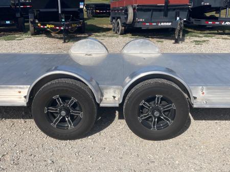 Used 2024 Aluma 82X22 TANDEM 9.9K ALUMINUM CARHAULER W/ ALUM FLOOR, IN FLOOR LIGHTS, ROCK SHIELD & SLIDE IN RAMPS Car Hauler