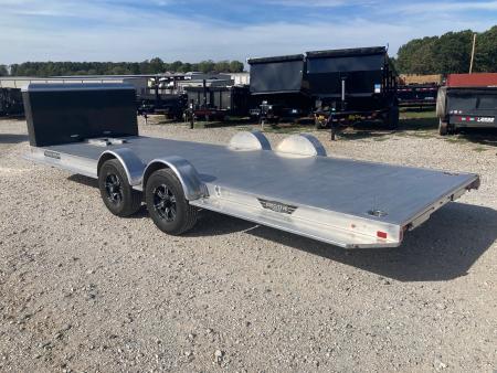 Used 2024 Aluma 82X22 TANDEM 9.9K ALUMINUM CARHAULER W/ ALUM FLOOR, IN FLOOR LIGHTS, ROCK SHIELD & SLIDE IN RAMPS Car Hauler