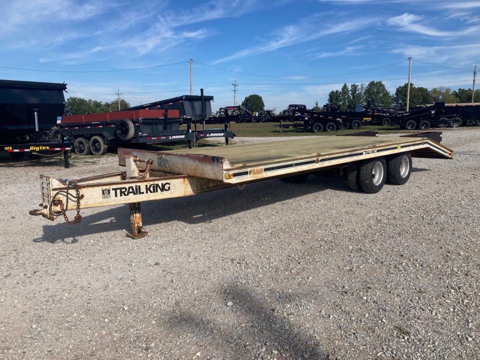 Used 1984 Trail King 102X24 TANDEM 25K PINTLE W/ FLIP OVER RAMPS Deckover Trailer