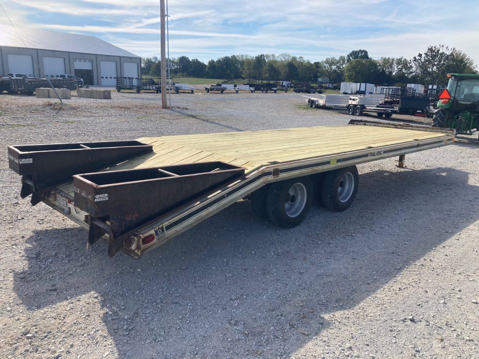 Used 1984 Trail King 102X24 TANDEM 25K PINTLE W/ FLIP OVER RAMPS Deckover Trailer