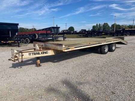 Used 1984 Trail King 102X24 TANDEM 25K PINTLE W/ FLIP OVER RAMPS Deckover Trailer