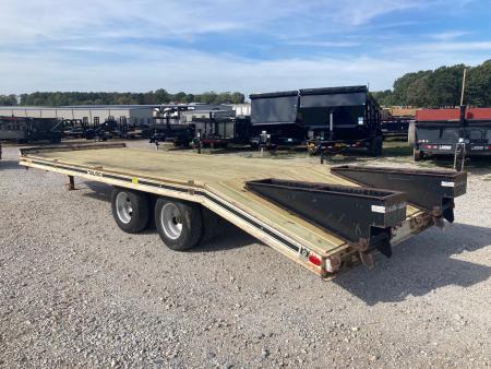 Used 1984 Trail King 102X24 TANDEM 25K PINTLE W/ FLIP OVER RAMPS Deckover Trailer