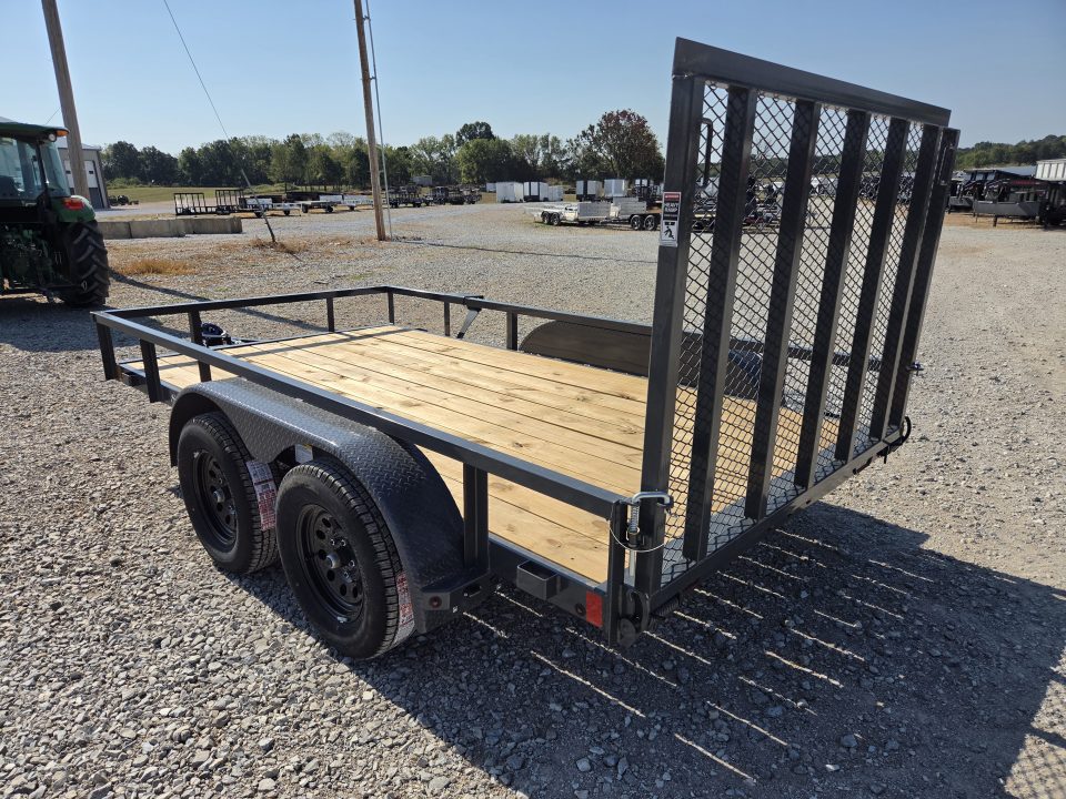 New 2027 Lamar 77X12 TANDEM 7K TUBETOP UTILITY W/4' SPRING GATE