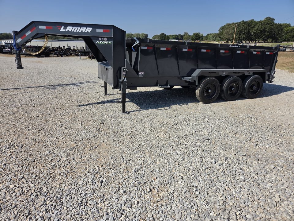 New 2027 Lamar 83X16 TRIPLE 21K GOOSENECK TELESCOPIC DUMP W/36" SIDES & 17.5"/16PLY