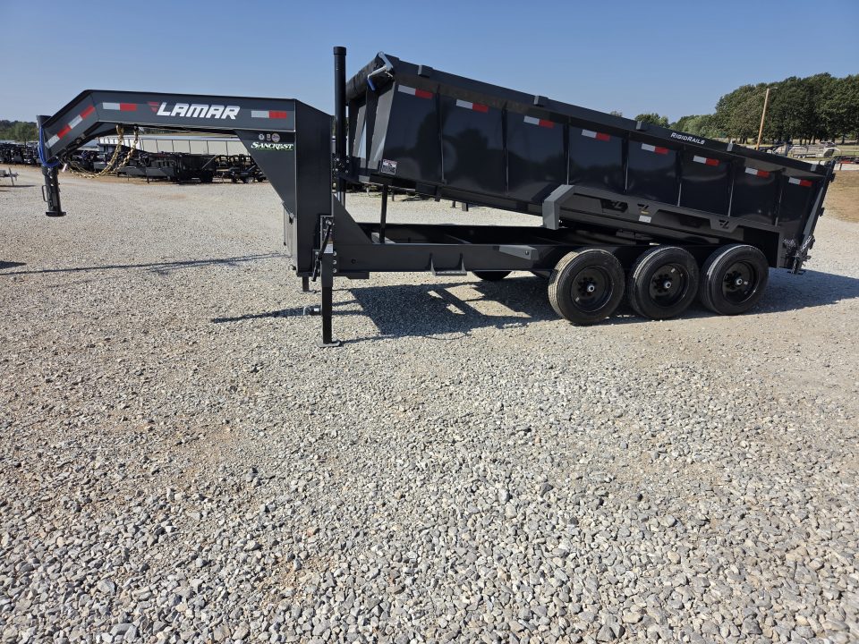 New 2027 Lamar 83X16 TRIPLE 21K GOOSENECK TELESCOPIC DUMP W/36" SIDES & 17.5"/16PLY