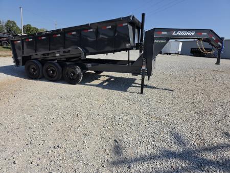 New 2027 Lamar 83X16 TRIPLE 21K GOOSENECK TELESCOPIC DUMP W/36" SIDES & 17.5"/16PLY
