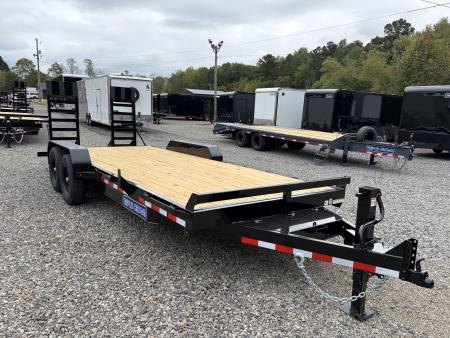 New 2027 Triple Crown 7X20 Equipment Trailer, 5' Swing Up Ramps, Beavertail, Removable Fender, 14K GVWR