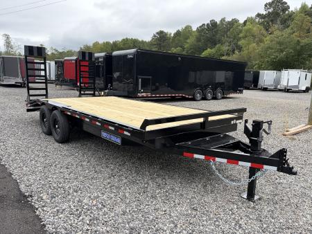 New 2027 Triple Crown 8.5X20 HD Deckover Equipment Trailer, Powder Coated Frame, EZ Assist Flip Up Ramps, 14K GVWR